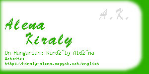 alena kiraly business card